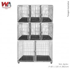 18694 - CANIL MODULAR COMPLETO 8 L 3PECAS BRANCO