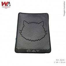 25703 - TAPETE COLETOR AREIA GATOS 68X56CM PRETO