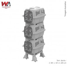 26166 - CANIL KENNEL CLUB C/3 PCS CINZA