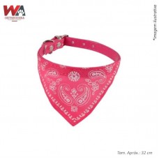 27371 - COLEIRA BANDANA P ROSA 32CM