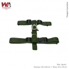 27920 - GUIA C/PEITORAL H NYLON LUXO 20MM VERDE