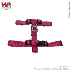 27924 - GUIA C/PEITORAL H NYLON LUXO 25MM ROSA