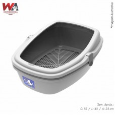 28653 - BANHEIRA GATO FURBA WC GRANDE CINZA