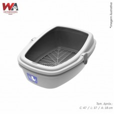 28650 - BANHEIRA GATO FURBA WC MEDIO CINZA