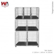 60930 - CANIL MODULAR COMPLETO 7 L 3PECAS BRANCO