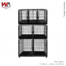 18640 - CANIL MODULAR COMPLETO 7 L 3PECAS PRETO