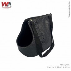 29751 - BOLSA TRANSP LUXO CROCO PRETA