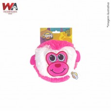 30595 - BRINQ PELUCIA CARA MACACO 15CM ROSA