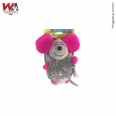 30601 - BRINQ PELUCIA RATINHO CINZA/ROSA 16CM