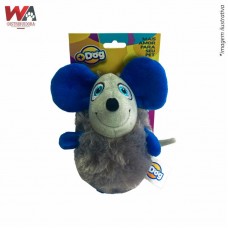 30602 - BRINQ PELUCIA RATINHO CINZA/AZUL 16CM