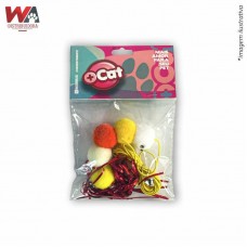 30698 - BRINQ GATO POMPOM C/CORDA ELASTICA