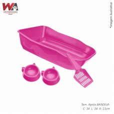 22607 - KIT BANHEIRA C/PA E 2 COMED ROSA DURAPET