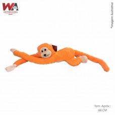 30645 - BRINQ PELUCIA MACACO DEITADO LARANJA