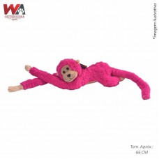 30648 - BRINQ PELUCIA MACACO DEITADO PINK