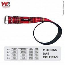 31894 - COLEIRA MD PORTE N.05 XADREZ VERMELHA