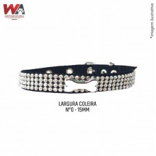 32182 - COLEIRA CAES STRASS N.0 PRETO 16A20CM