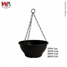 32550 - VASO CUIA PRETA 20CM C/CORRENTE 2,4LT