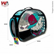 28325 - BOLSA TRANSP TRANSPAREN AZUL ESTAMP GATO